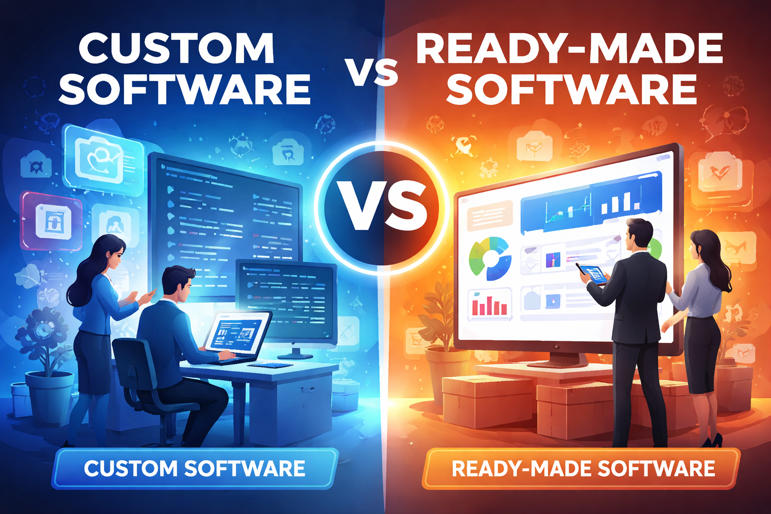 Custom software vs ready made software comparison